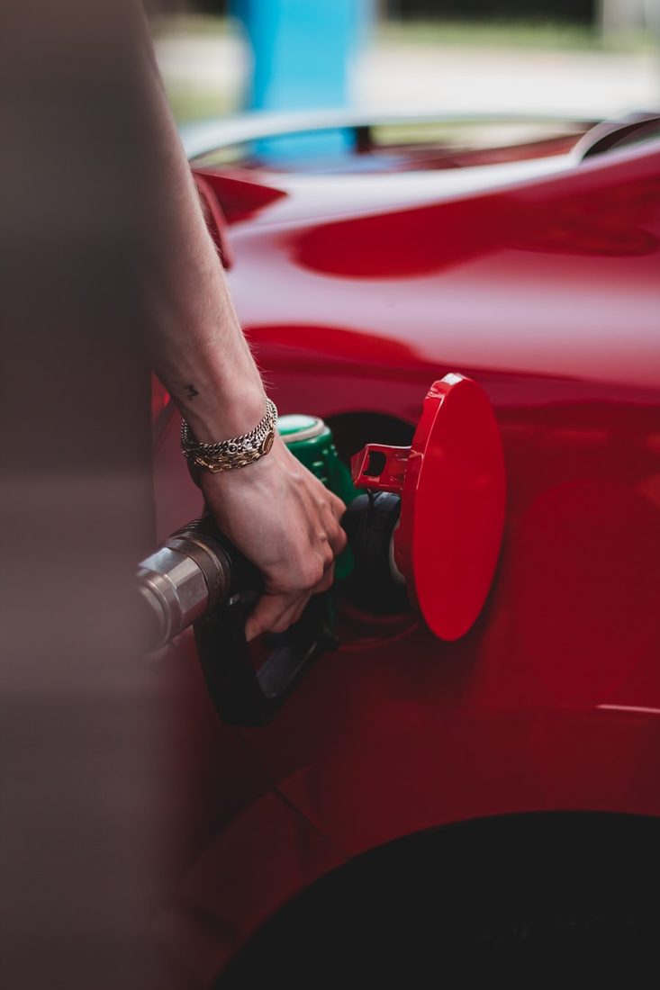 Filling up at the gas pump